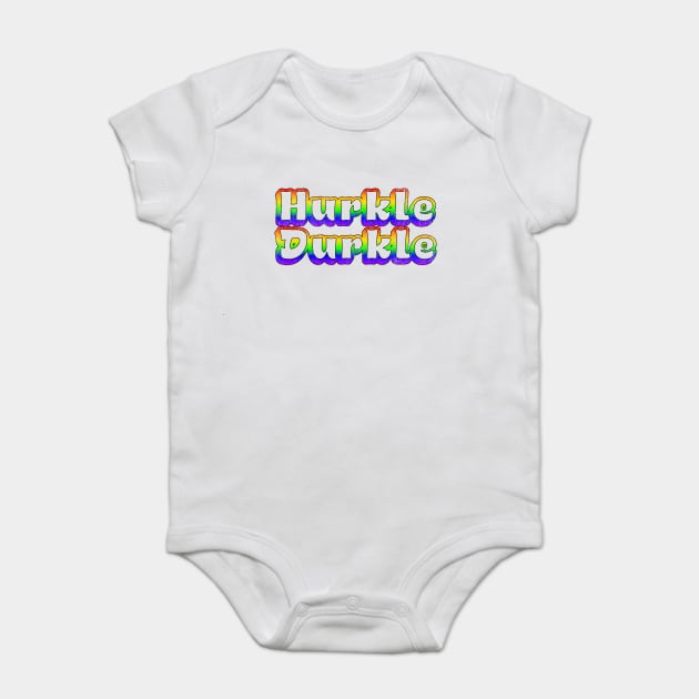 Groovy Retro Hurkle Durkle design, Scottish slang phrase Baby Bodysuit by Luxinda